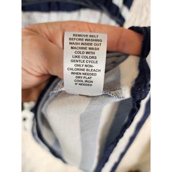 Elle Women's Sundress 90s Striped with Belt Size Small - Picture 8 of 8